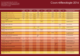 Cours r&eacute;flexologie 2016