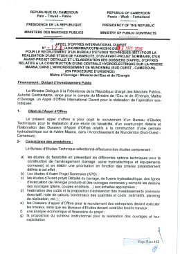 AOIO 121 MINEE fr - Minist&egrave;re des March&eacute;s Publics