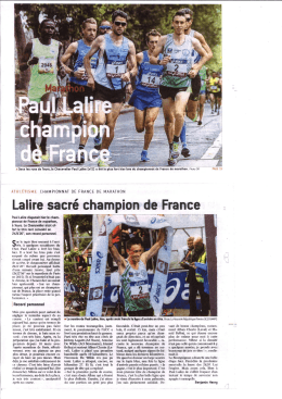 Page 1 É ATH! Paul Lalire disputait hier le cham