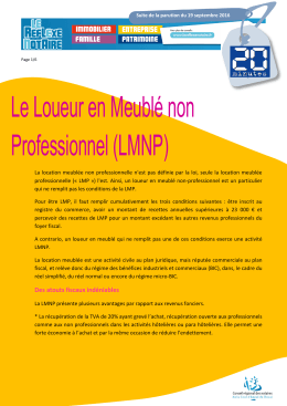 Le Loueur en Meublé non Professionnel (LMNP)