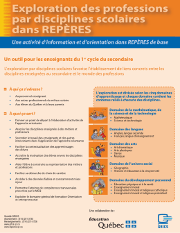 Éxploration des professions par disciplines scolaires