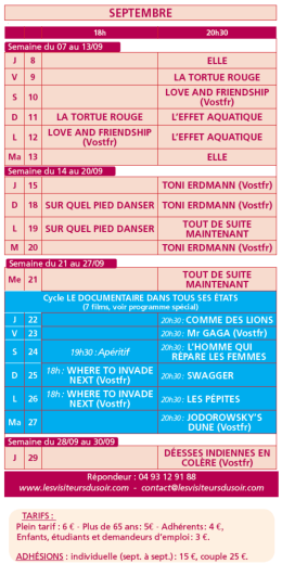 grille septembre 2016