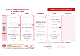 Consultez les menus - Ma&icirc;trise Notre-Dame