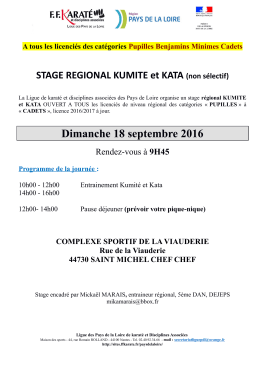 Stage régional Kata et Kumité : Pupilles