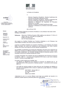 circulaire cafipemf 2016-2017 - Inspection de l`Education nationale