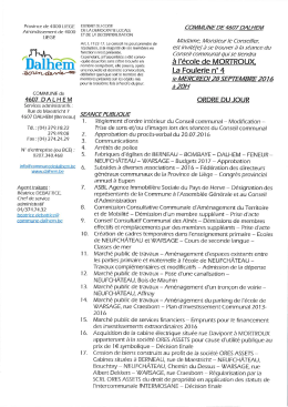Ordre du Jour Conseil communal