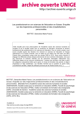 Report (Author postprint) - Archive ouverte UNIGE