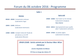 Forum du 06 octobre 2016 : Programme