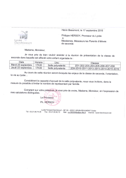 info reunion seconde - Lycée Fernand Darchicourt