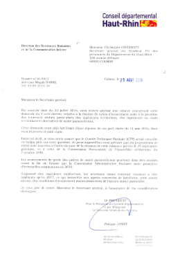courrier de r&eacute;ponse du pr&eacute;sident