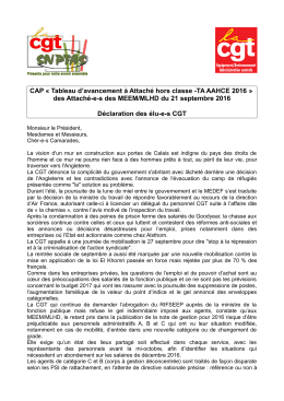 déclaration cgt - La CGT Equipement