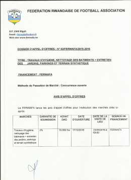 Page 1 FEDERATION RWANDAISE DE FOOTBALL ASSOCIATION