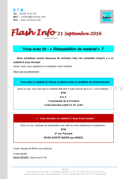 Flash info n° 12