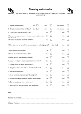 GPS questionnaire French