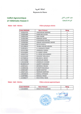 lien liste d`attente - Rabat - Institut Agronomique et Vétérinaire