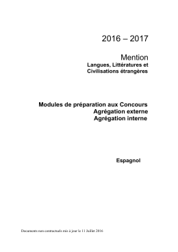 Brochure et Emploi du Temps Agrégation - Université Paris