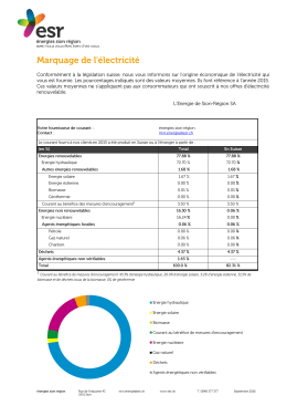 Marquage de l`&eacute;lectricit&eacute; 2014