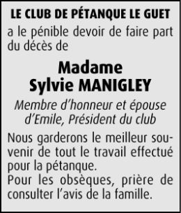 Madame Sylvie MANIGLEY