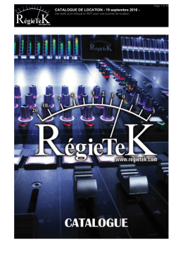 catalogue - RegieTeK