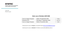 Dates des cours d`initiation IDEP.WEB