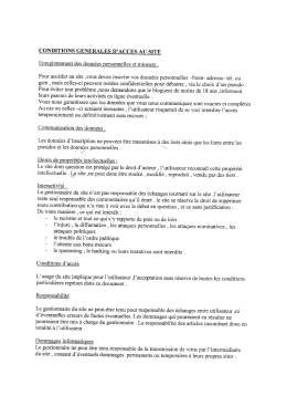 les conditions générales