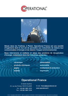 Plaquette de présentation Operational France