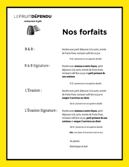 Nos forfaits