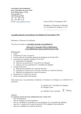 Assemblée extraordinaire des délégués