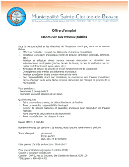 Cliquez ICI pour les détails - Municipalité de Sainte-Clotilde