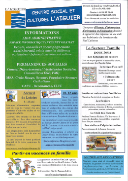 Page 1 CENTRE SOCIAL EM cULTURELL ATGUTER