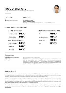 Page 1 H U G O D E F O || S ÉTUDIANT EN EXPERTISE