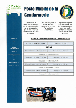 Présence du poste mobile de la Gendarmerie