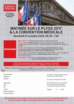 Matinée sur le PLFSS 2017 et la convention médicale