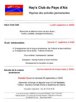 Hay`s Club reprise des activités permane[...]