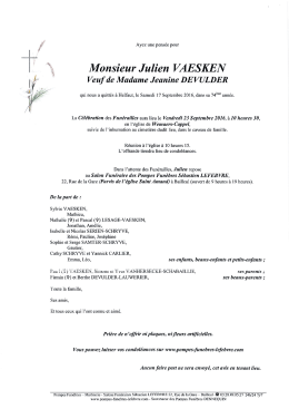 Faire part - Paroisse Saint Martin du Val de la Peene