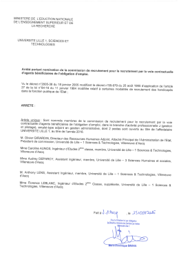 Arr&ecirc;t&eacute; de nomination