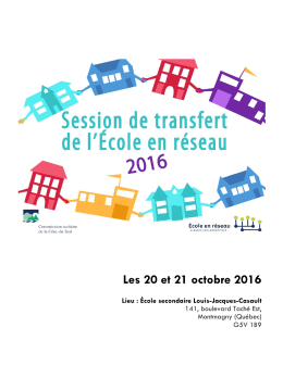 programme de la Session de transfert 2016