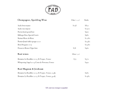 Wine List - French Creations