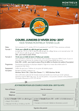Inscription - Montreux Tennis-Club