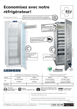 Economisez avec notre réfrigérateur! - RSV