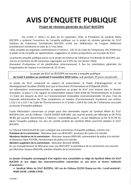 Page 1 AVIS D`ENOUETE PUBLIOUE Proiet de révision générale