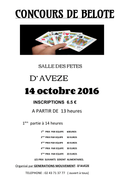 concours de belote - Commune d`Avezé, Sarthe, 72