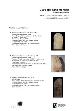 3000 ans sans monnaie - Musées de la Ville de Genève