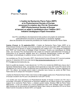 L`Institut de Recherche Pierre Fabre (IRPF) et la