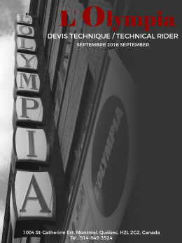 devis technique / technical rider