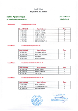 lien liste d`attente - Institut Agronomique et Vétérinaire Hassan II