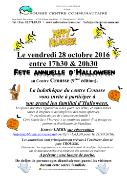 Halloween - Centre communautaire Crousse