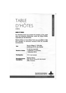 Table d`h&ocirc;tes de Mies