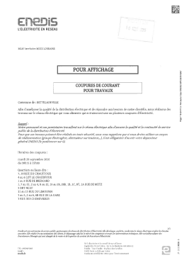 Enedis annonce une coupure de courant le 20