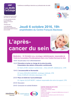 L`après- cancer du sein - Centre François Baclesse
